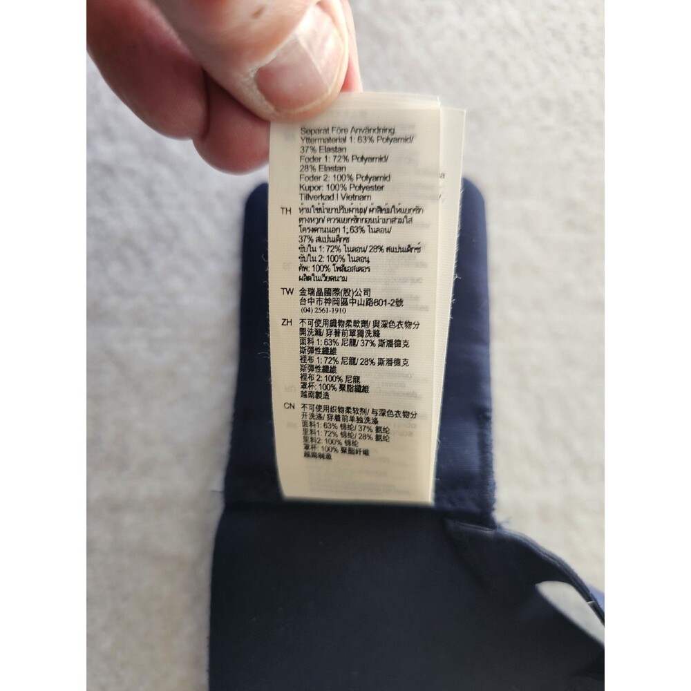 Brooks Navy Sports Bra High Support Running Underwire Bra Womens Size 38E - Picture 10 of 13